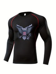 Skeleton Pattern Compression Shirts Men Long Sleeve Athletic Baselayer