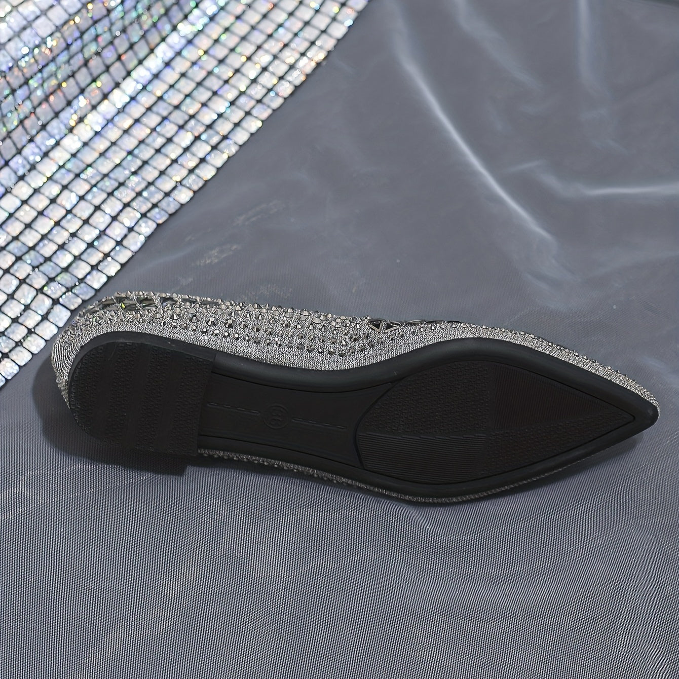 Studded Knit Ballet Flats Soft Sole Slip On Anti-Skid Shoes