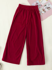 Girls Loose Trousers Elastic Waist Wide Leg Pants Kids Clothes