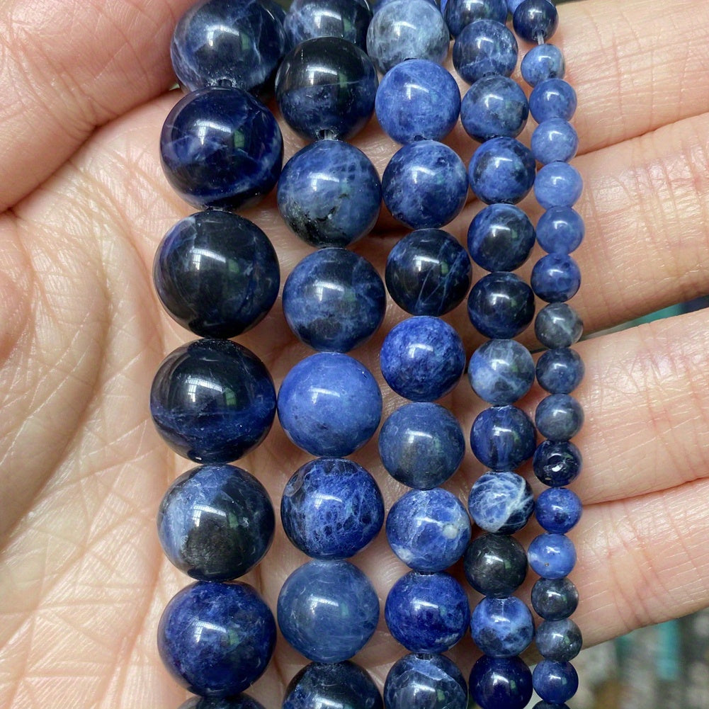 Sodalite Round Stone Beads 15 4 12mm
