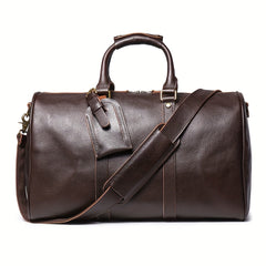 Vintage Cowhide Leather Handbag for Short Trips