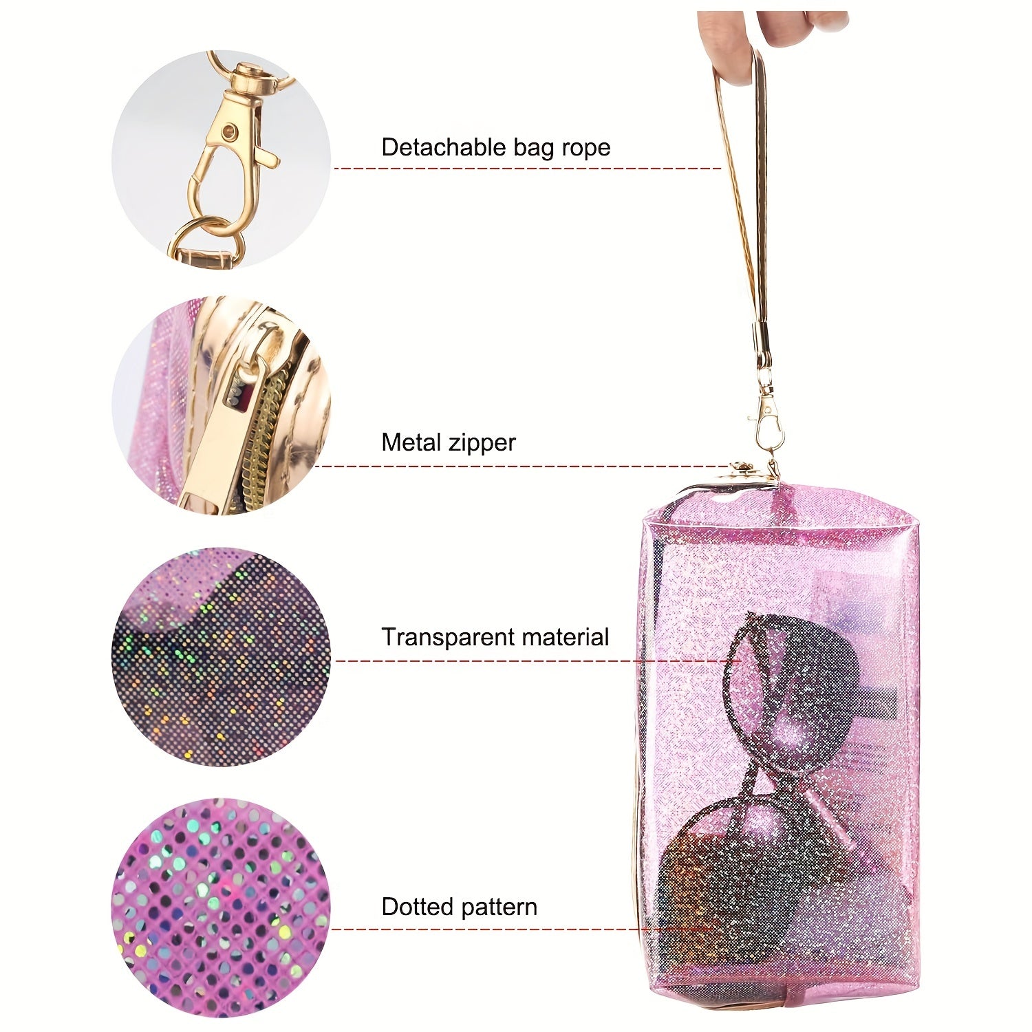 4Pcs Clear Makeup Bag Pouch Waterproof Toiletry Bag