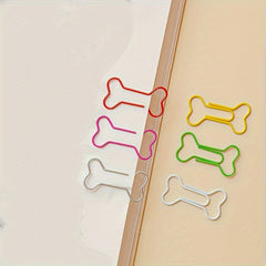 21pcs Bone-shaped Cartoon Animal Clips Student Office Bookmarks