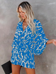 Leopard Print Romper Jumpsuit V Neck Elastic Waist Romper Women's Clothing