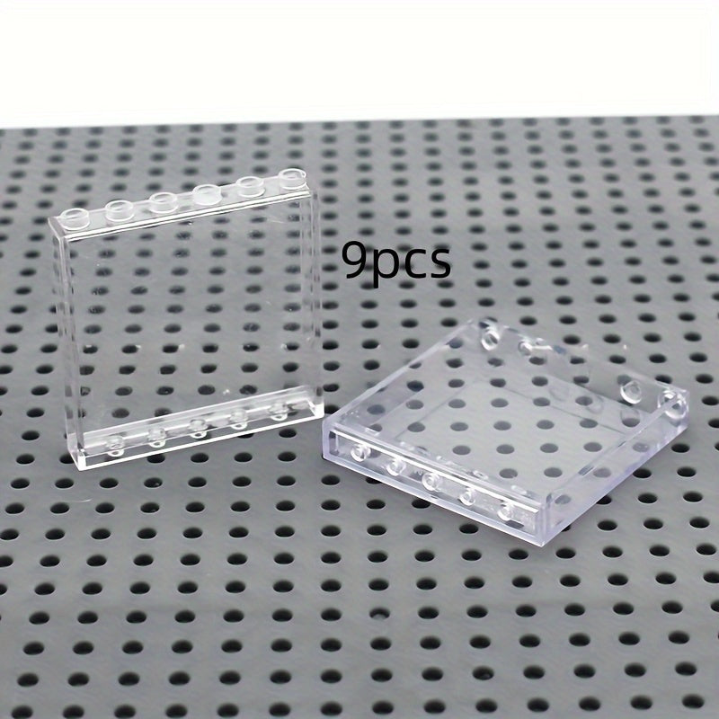 9pcs Window Panels Set for Building Blocks Durable Plastic Halloween Christmas