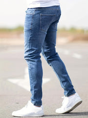 Slim Fit Ripped Jeans Mens Casual Street Style Distressed Denim Pants
