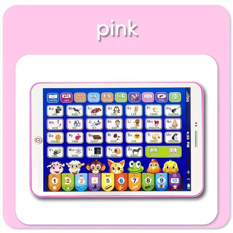 Interactive Learning Toy for Kids 3 ABCs Numbers Animal Sounds Music Pink Green