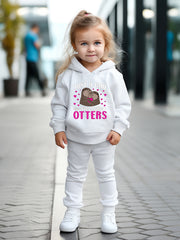 OERYUI Hooded Pullover Pants Set JUST A GIRL WHO LOVES OTTERS Print
