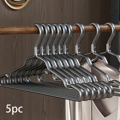 5pcs Metal Clothes Hangers Non-slip Adult Clothes Drying Org