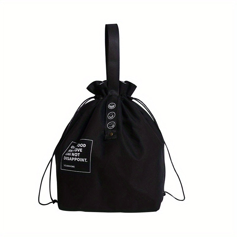 Canvas Drawstring Lunch Box Bag for Student & Office Workers