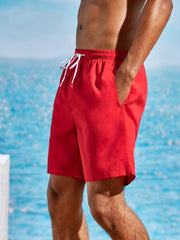 Men's Quick Dry Beach Shorts - Elastic Waist Drawstring - Summer Resort
