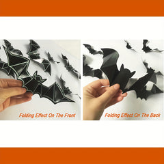 20pcs Luminous 3D Bat Stickers Waterproof Spooky Bats Room Decor