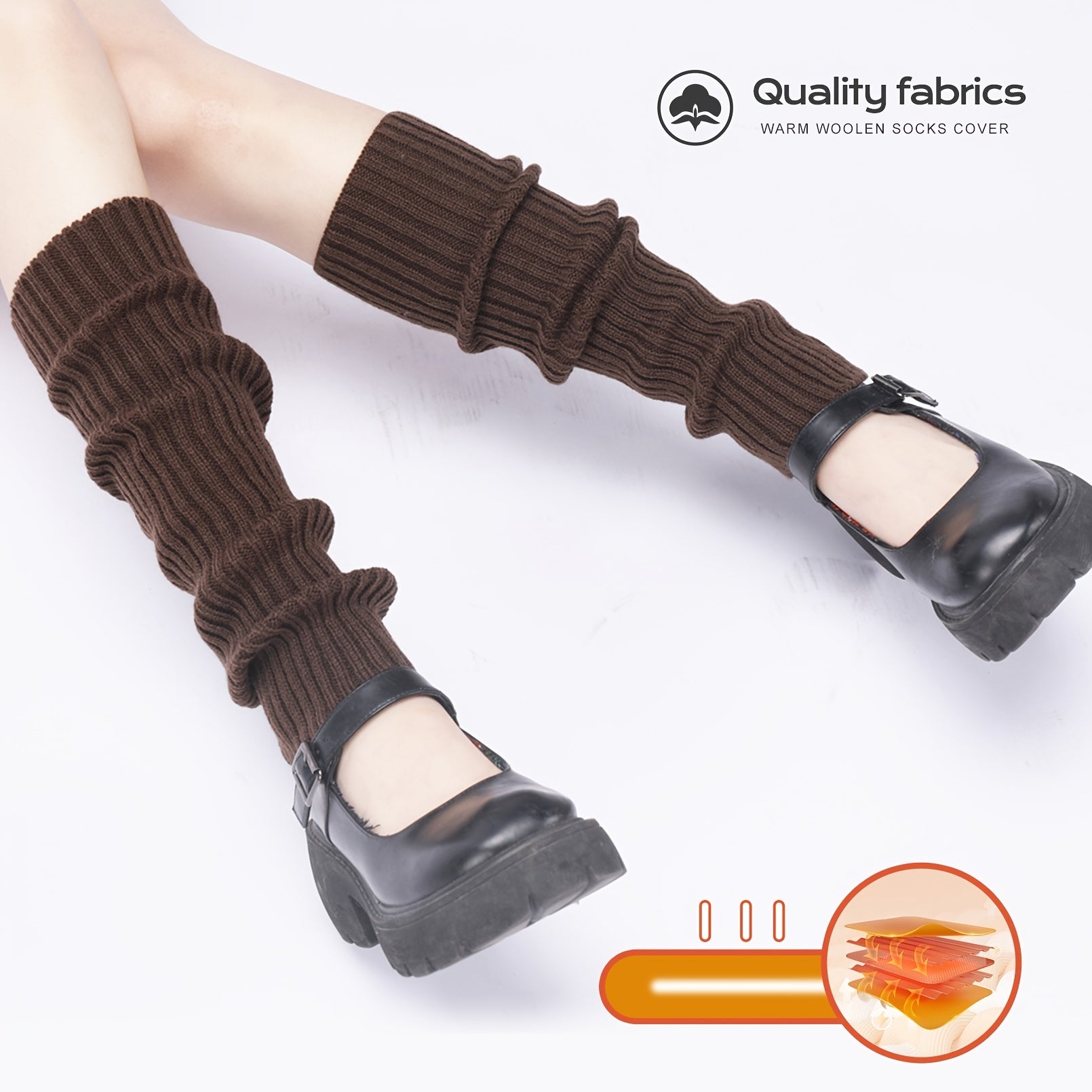 Ribbed Knit Leg Warmers Comfy Knee High Leg Warmers