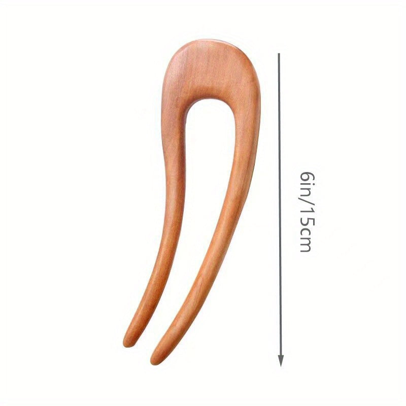 Minimalist Wood Hair Fork for Thick Hair Minimal Bun and Ponytail Holder