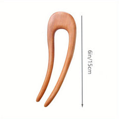 Minimalist Wood Hair Fork for Thick Hair Minimal Bun and Ponytail Holder