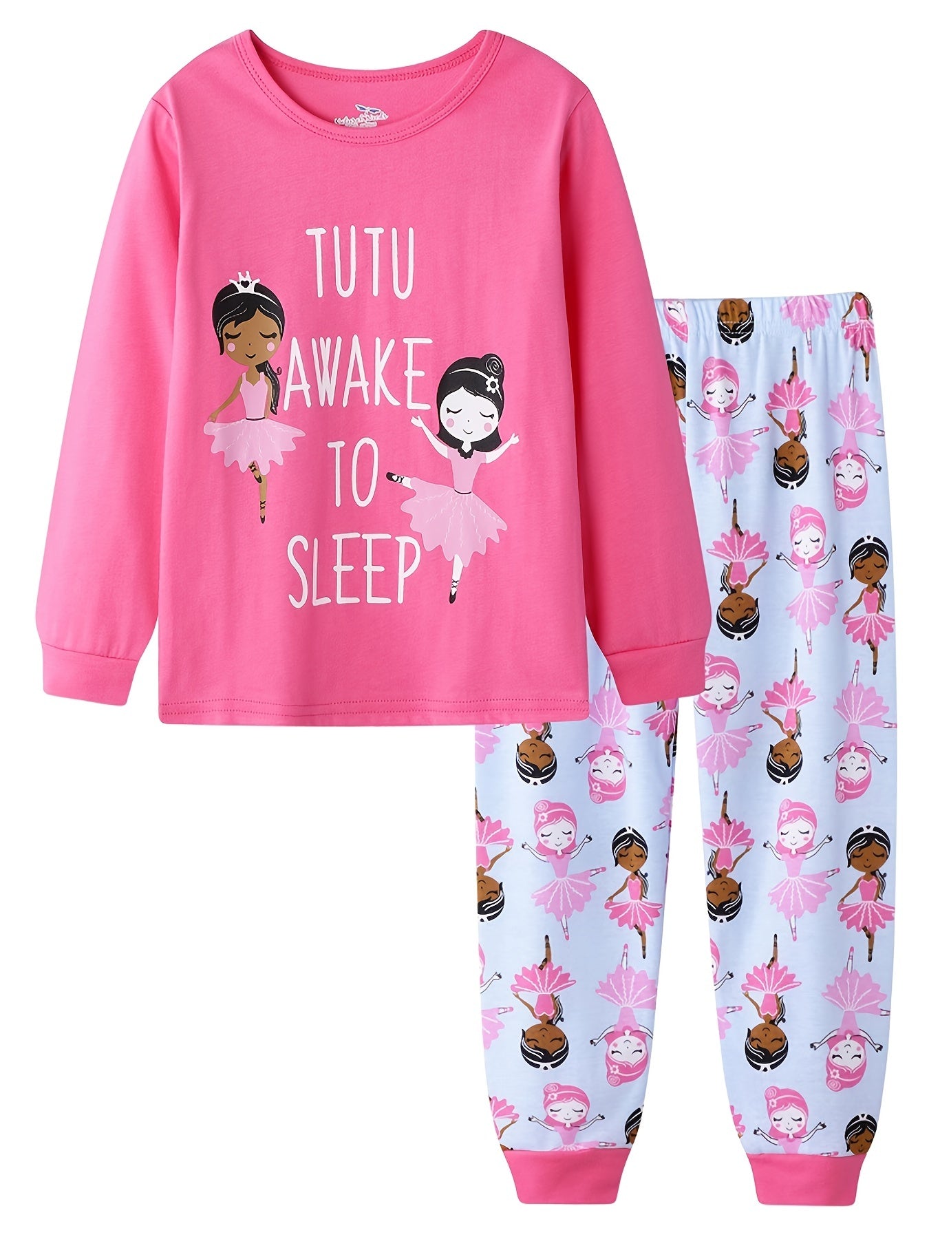 Kids Cartoon Print Pajamas Set For Girls