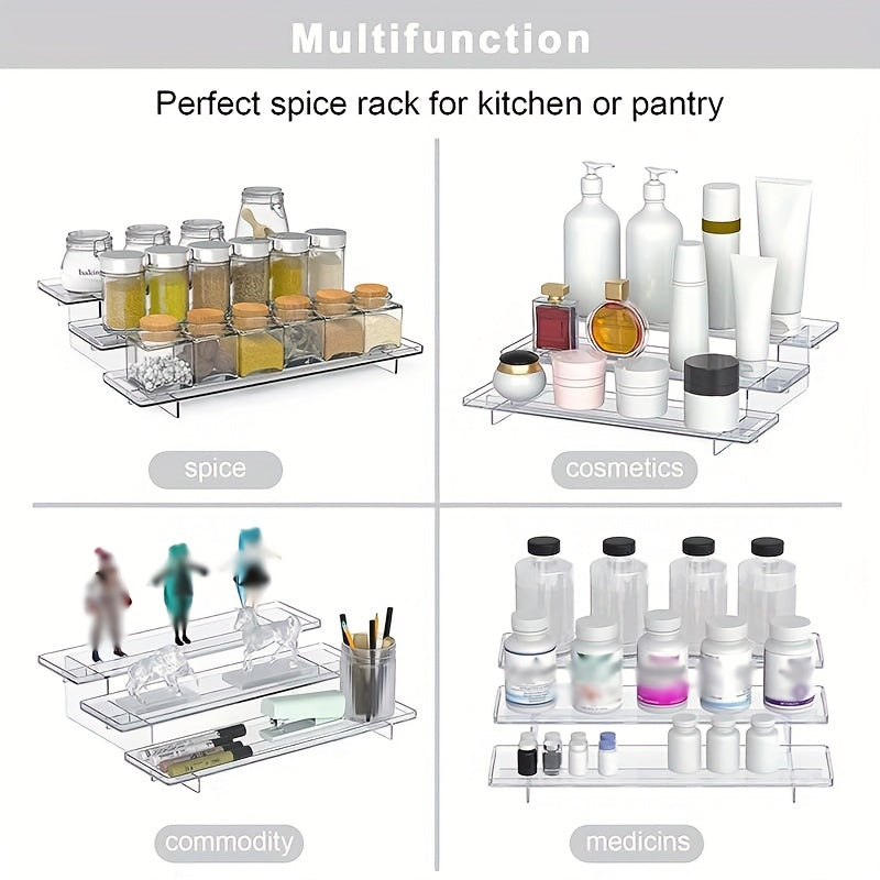 3 Tier Spice Rack Organizer Acrylic Tiered Medicine Cabinet Organize