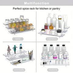 3 Tier Spice Rack Organizer Acrylic Tiered Medicine Cabinet Organize