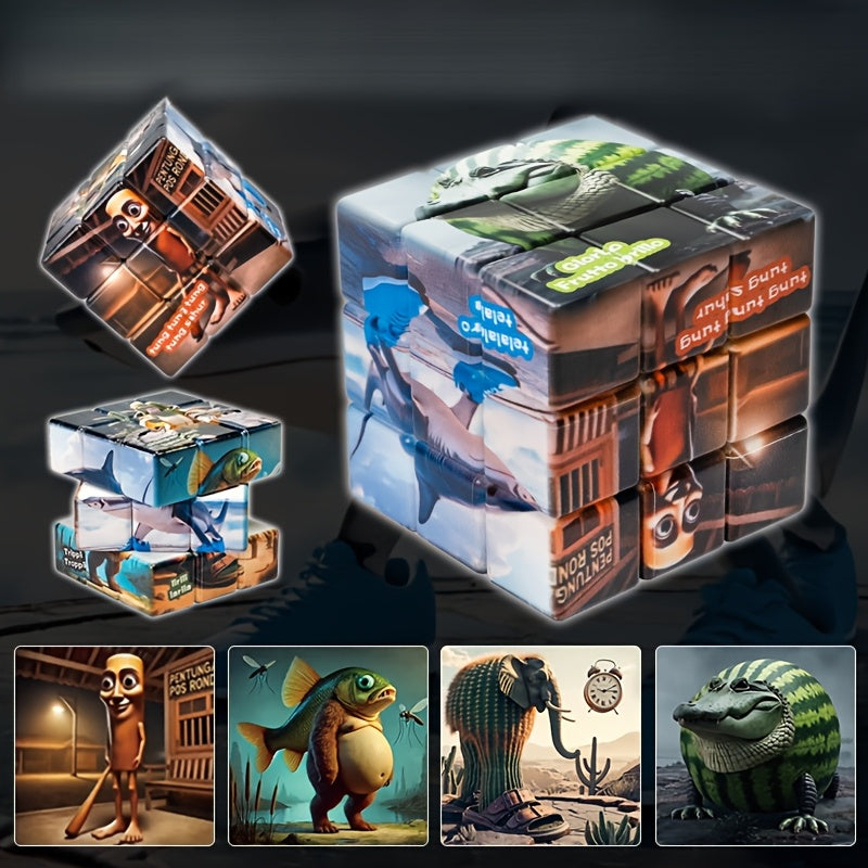 1pc Exotic Style Fun Magic Cube Unique Illustration Durable and Playable