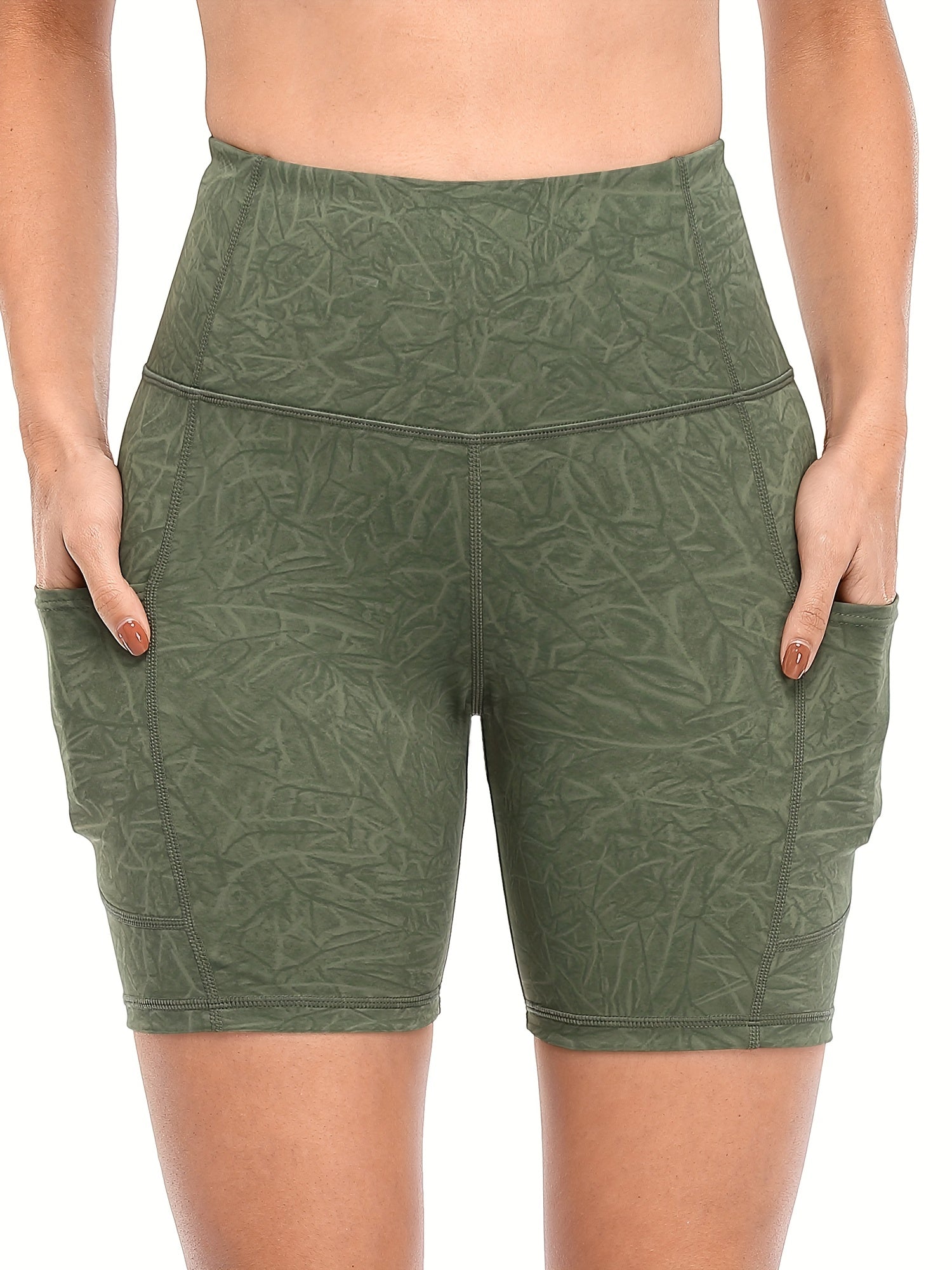 Women's Seamless Hip Lifting Workout Shorts With Pockets