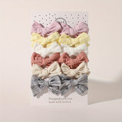 12pcs Baby Girls Bowknot Hair Clips for Travel & Everyday Wear
