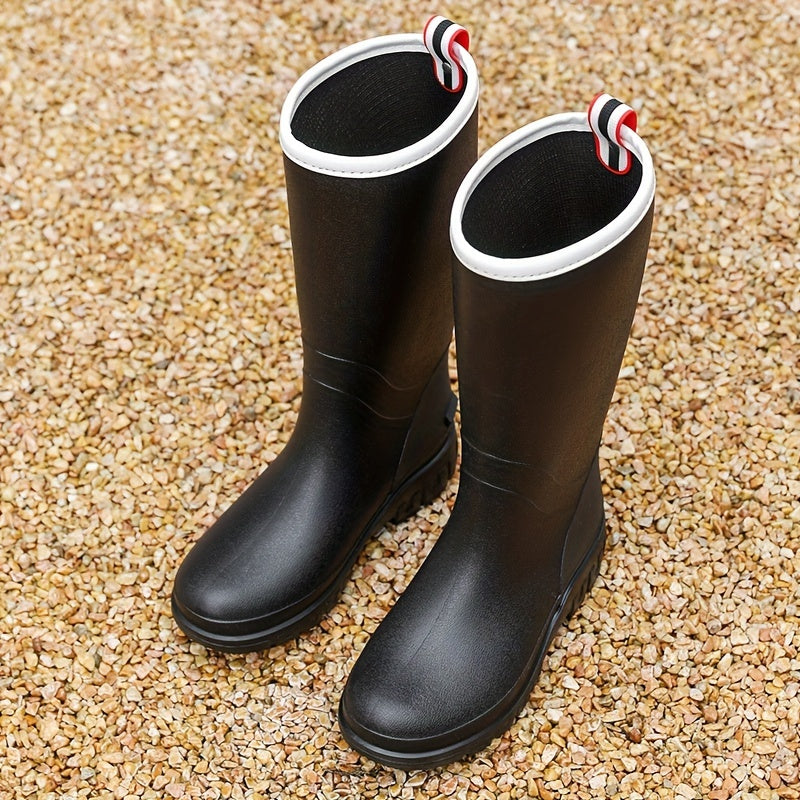 Women's Rain Boots Medium High Tube Waterproof Anti-Slip Rubber Shoes