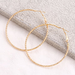 Golden Twisted Hoop Earrings Big Circle Earrings for Women Girls