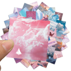 56pcs Waterproof Stickers Cloud Starry Sea Patterns for Suitcase Mobile Shell