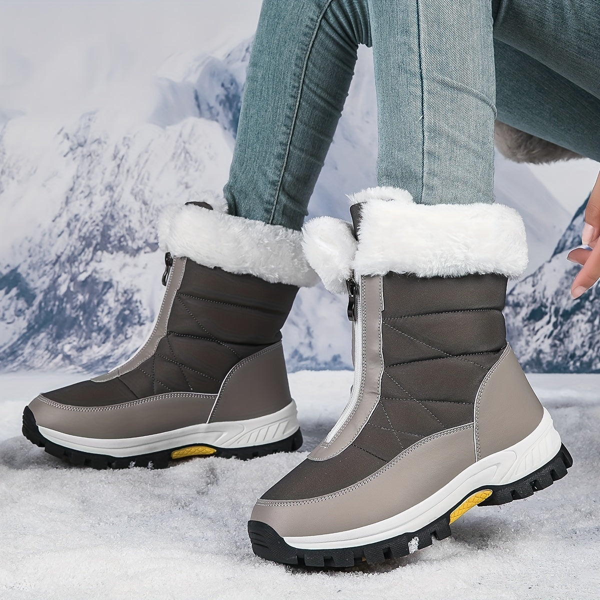 Women's Waterproof Snow Boots Warm Winter Hiking Boots