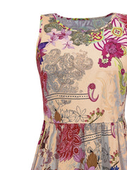 Boho Paisley Floral Print Maxi Dress
