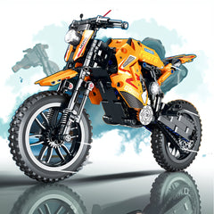 Sports Motorcycle Building Blocks Set Functional Suspension ABS Plastic