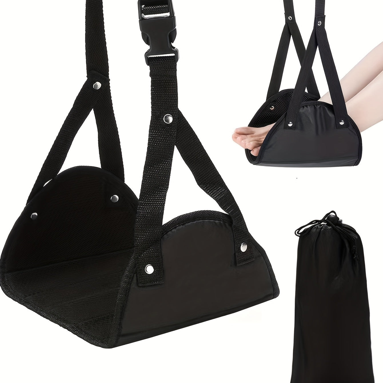 Travel Foot Rest Portable Airplane Foot Hammock Nylon Office Travel Accessories
