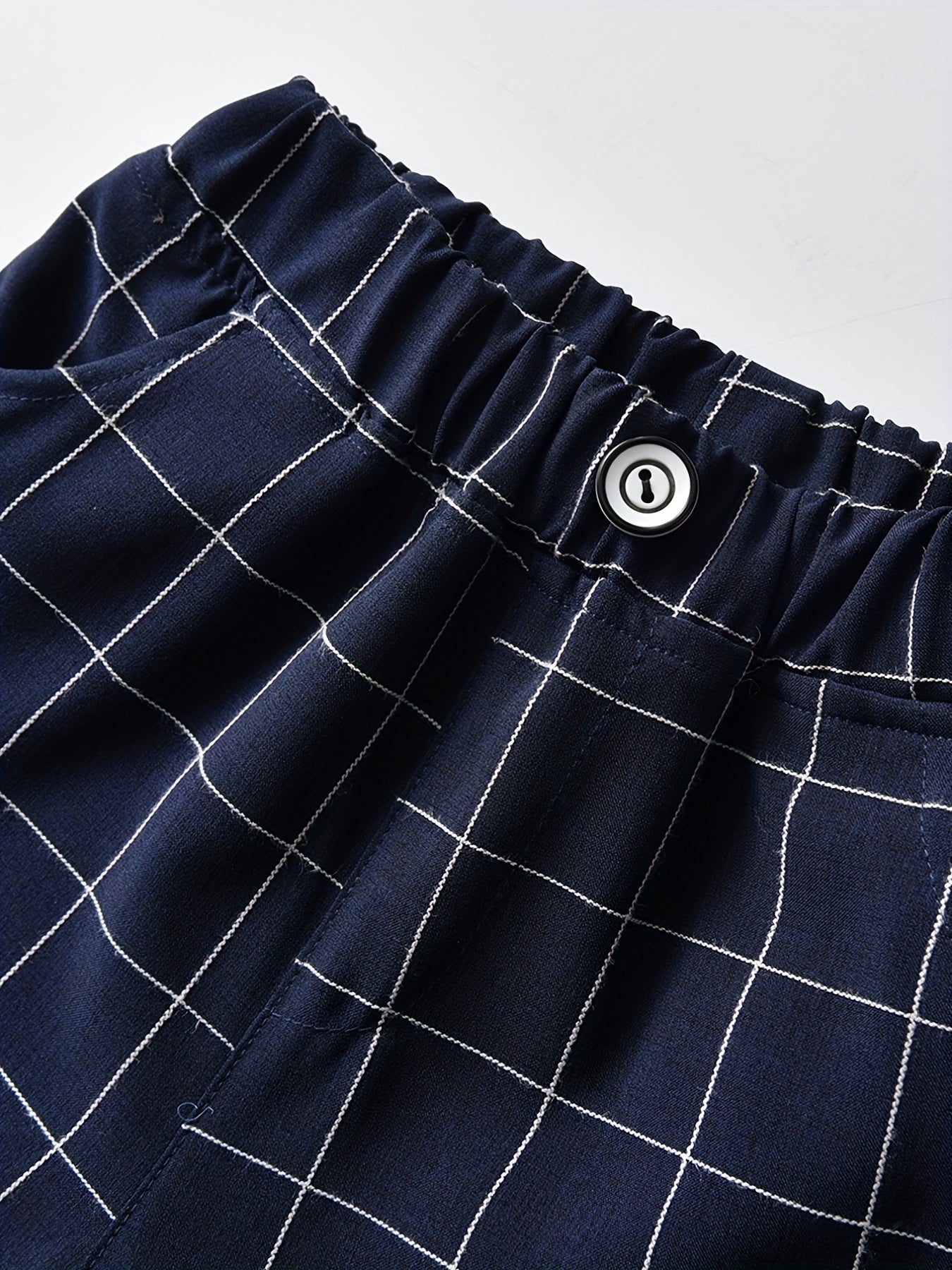 Boys Plaid Elastic Waist Shorts for Summer Party