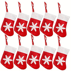 8pcs Christmas Socks and Fork Bags Santa Claus Non-Woven Socks