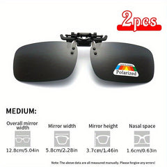 2pcs Sunglasses Clips Reversible Polarizing Clips
