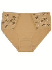 6pcs Heart Print Briefs Comfy Stretchy Panties Lingerie Underwear