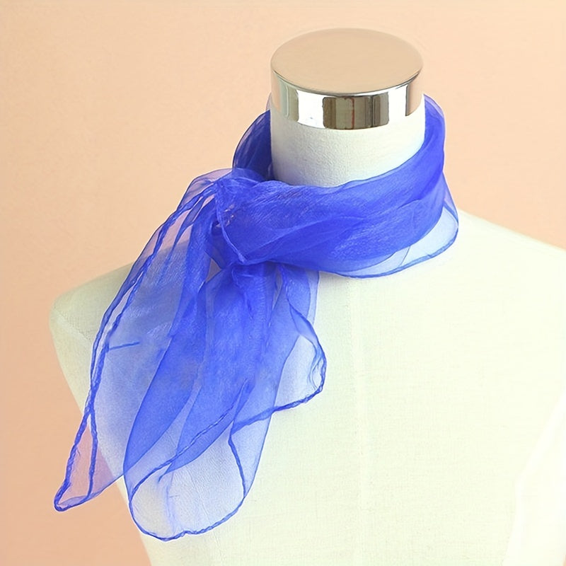 Candy Square Scarf Gauze Neckerchief Thin Breathable Silk Scarves