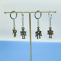 Retro 3D Hollow Robot Key Chain Bag Pendant Christmas Gift