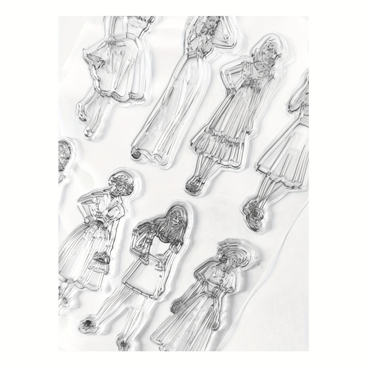 Arbuya Women Mother Vintage Dress Silicone Rubber Stamp for Scrapbooking DIY
