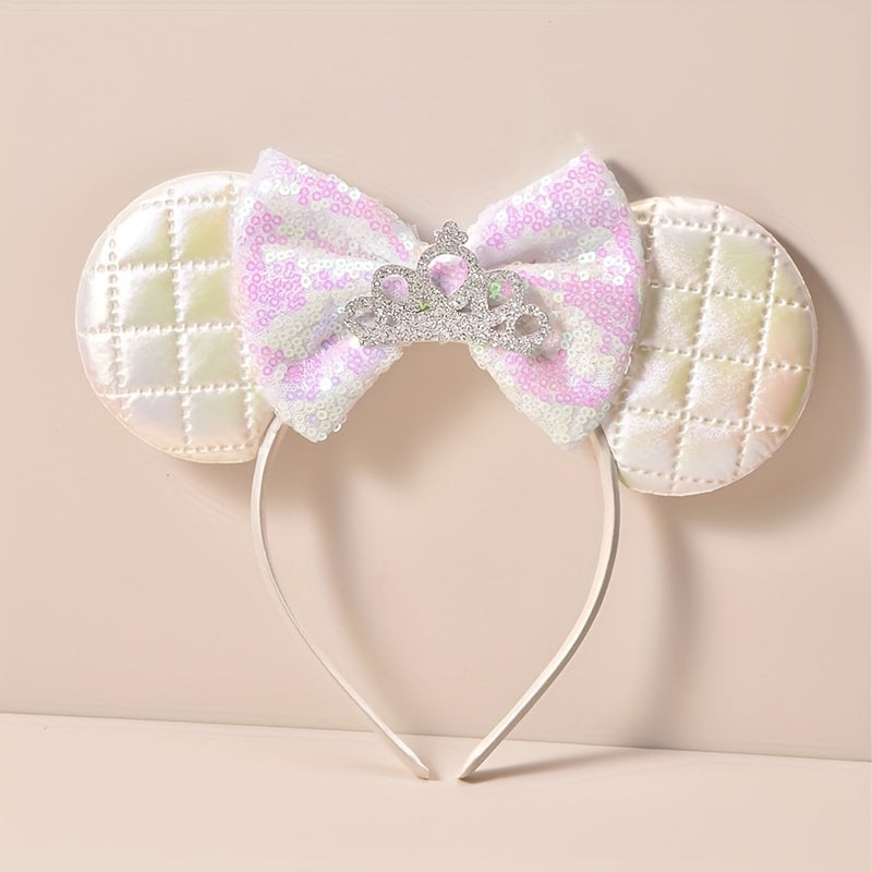 Girl's Candy Plus Ears Sequin Hair Hoop Sweet Princess Dress Up Headwear