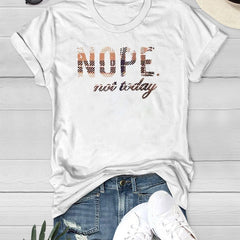 Summer Letter NOPE Graphic Tee Short Sleeves Casual Tops Women's Tops