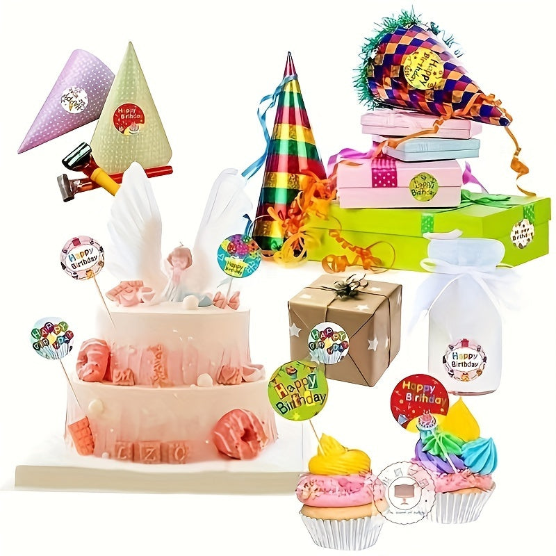 500pcs Happy Birthday Reward Stickers Adults Christmas Holiday Decor
