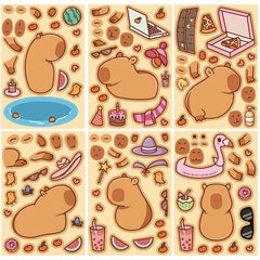 8pcs Capybara Journal Series Graffiti Stickers DIY Creative Toy