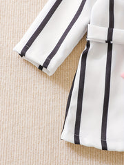 Baby Girls Striped Block Shirt Cardigan Dress