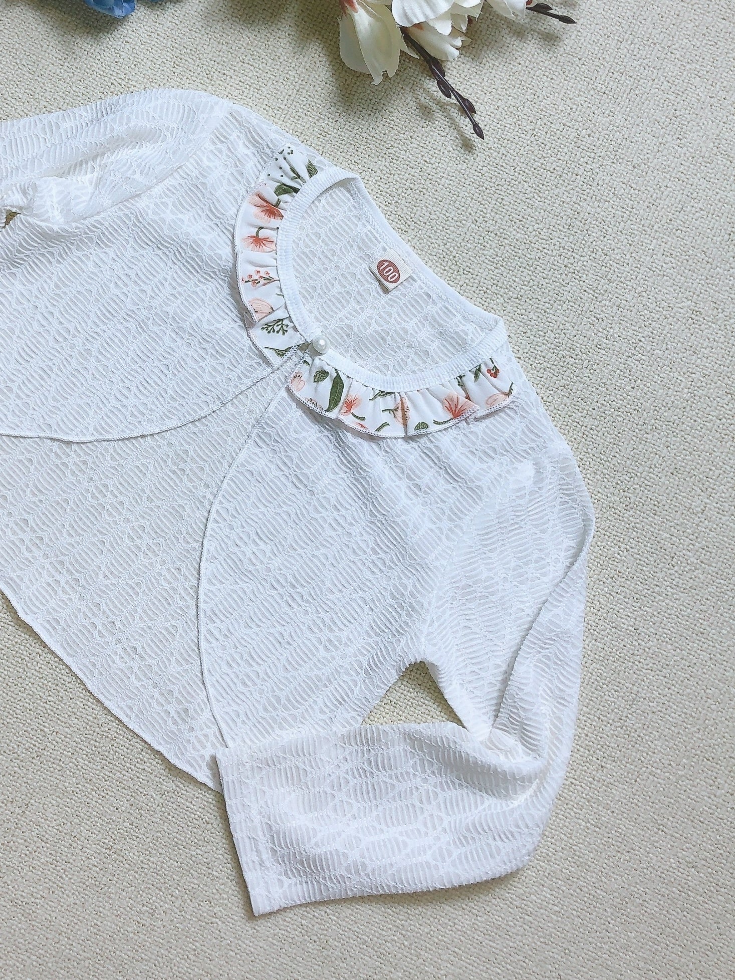 Floral Ruffle Lace Sunscreen Shawl UV Protection Cardigan