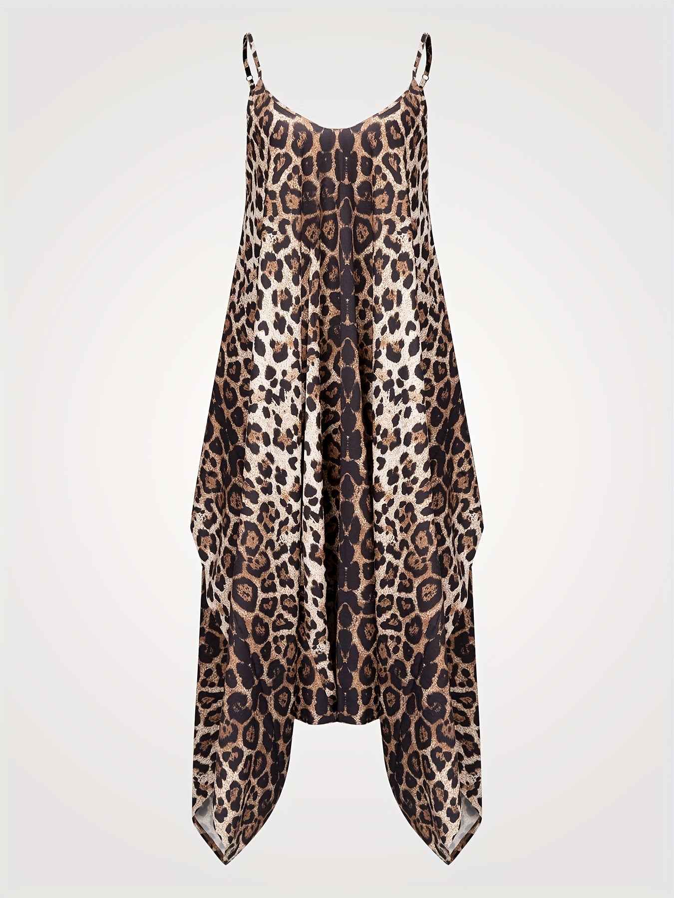 Leopard Print Cami Jumpsuit Sleeveless Boho Summer Style