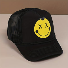 Happy Face Pattern Baseball Cap Dad Hat Adjustable Snapback