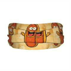 Fun Hot Dog & Burger Sports Headband Sweat Wicking Stretchy Polyester