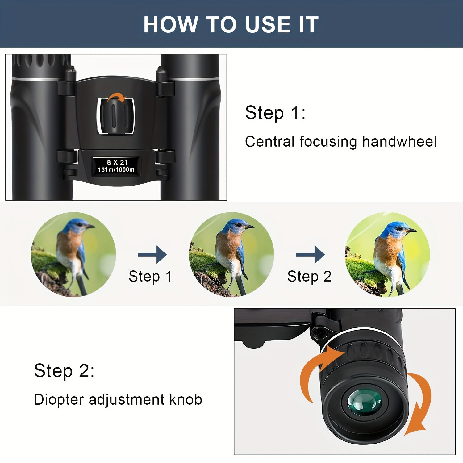 Compact Waterproof HD Binoculars for Travel, Mountaineering, Hiking
