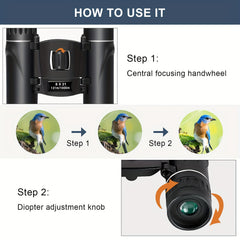 Compact Waterproof HD Binoculars for Travel, Mountaineering, Hiking